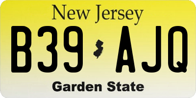 NJ license plate B39AJQ