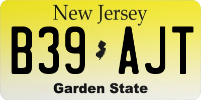 NJ license plate B39AJT
