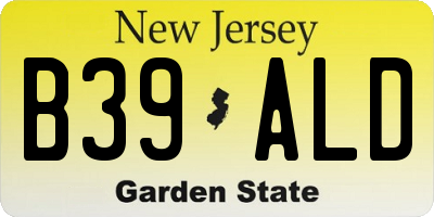 NJ license plate B39ALD