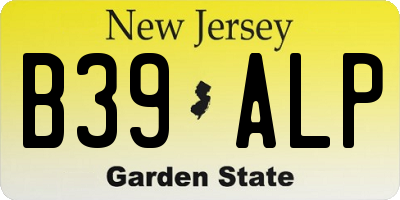 NJ license plate B39ALP