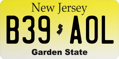 NJ license plate B39AOL