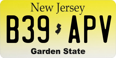 NJ license plate B39APV