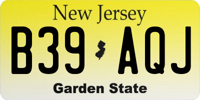 NJ license plate B39AQJ