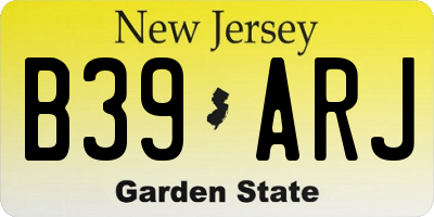 NJ license plate B39ARJ