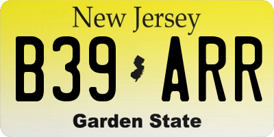 NJ license plate B39ARR