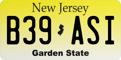 NJ license plate B39ASI