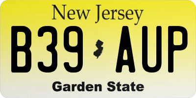 NJ license plate B39AUP