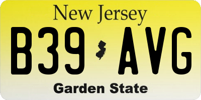 NJ license plate B39AVG