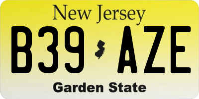 NJ license plate B39AZE