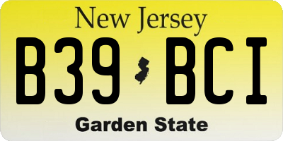 NJ license plate B39BCI