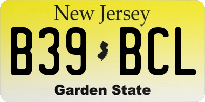 NJ license plate B39BCL
