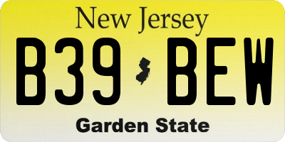 NJ license plate B39BEW