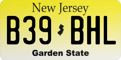 NJ license plate B39BHL