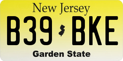NJ license plate B39BKE