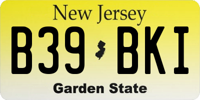 NJ license plate B39BKI