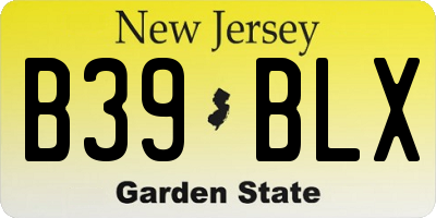 NJ license plate B39BLX