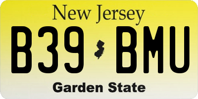 NJ license plate B39BMU