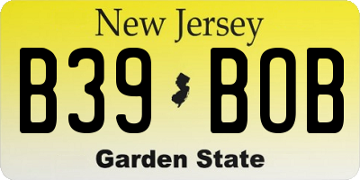 NJ license plate B39BOB