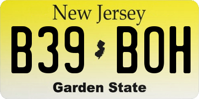 NJ license plate B39BOH