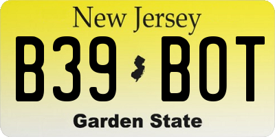 NJ license plate B39BOT