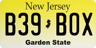 NJ license plate B39BOX