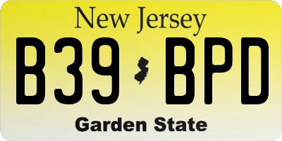NJ license plate B39BPD