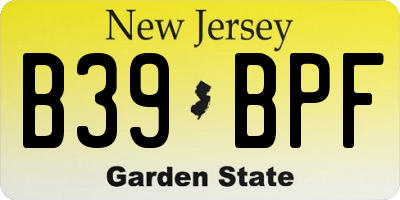 NJ license plate B39BPF