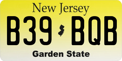 NJ license plate B39BQB