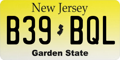 NJ license plate B39BQL