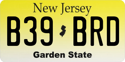 NJ license plate B39BRD