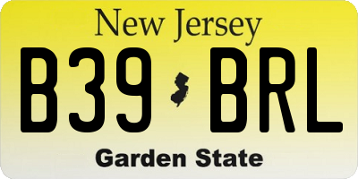 NJ license plate B39BRL