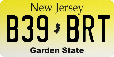 NJ license plate B39BRT
