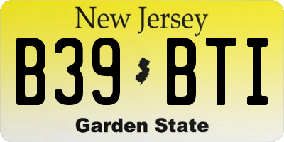 NJ license plate B39BTI