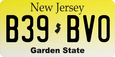 NJ license plate B39BVO