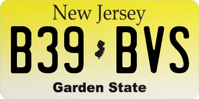 NJ license plate B39BVS
