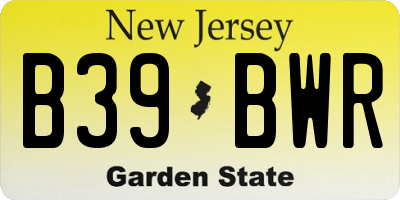 NJ license plate B39BWR
