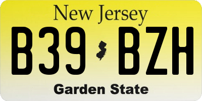 NJ license plate B39BZH