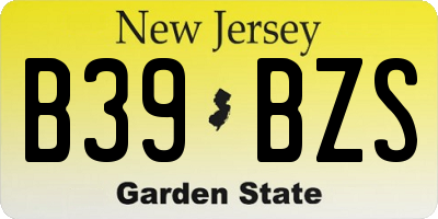 NJ license plate B39BZS