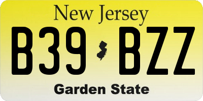 NJ license plate B39BZZ