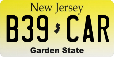 NJ license plate B39CAR