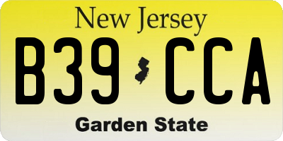 NJ license plate B39CCA