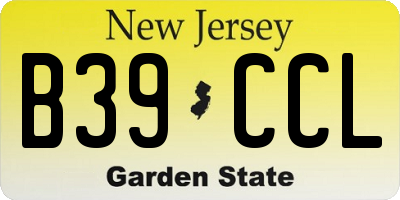 NJ license plate B39CCL