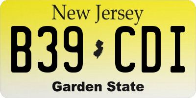 NJ license plate B39CDI
