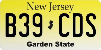 NJ license plate B39CDS