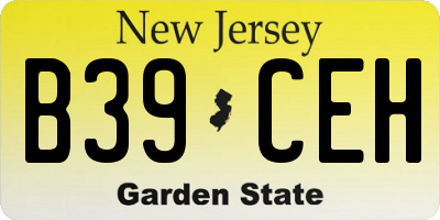 NJ license plate B39CEH
