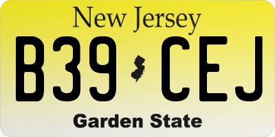 NJ license plate B39CEJ