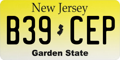NJ license plate B39CEP