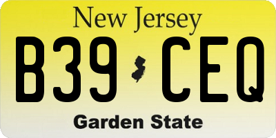 NJ license plate B39CEQ