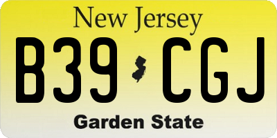 NJ license plate B39CGJ