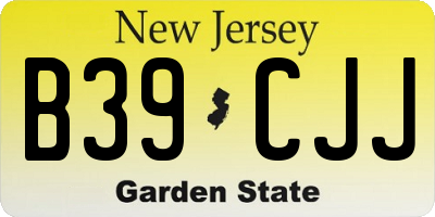NJ license plate B39CJJ